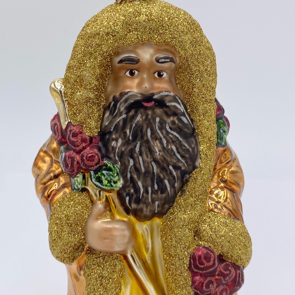 Santa Claus African American Glass Santa Christmas Ornament